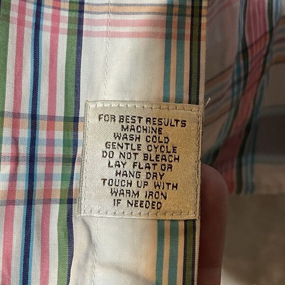 Peter Millar Shirt Blue Plaid Long Sleeve Casual Preppy Button Down Men Size L - Picture 10 of 11